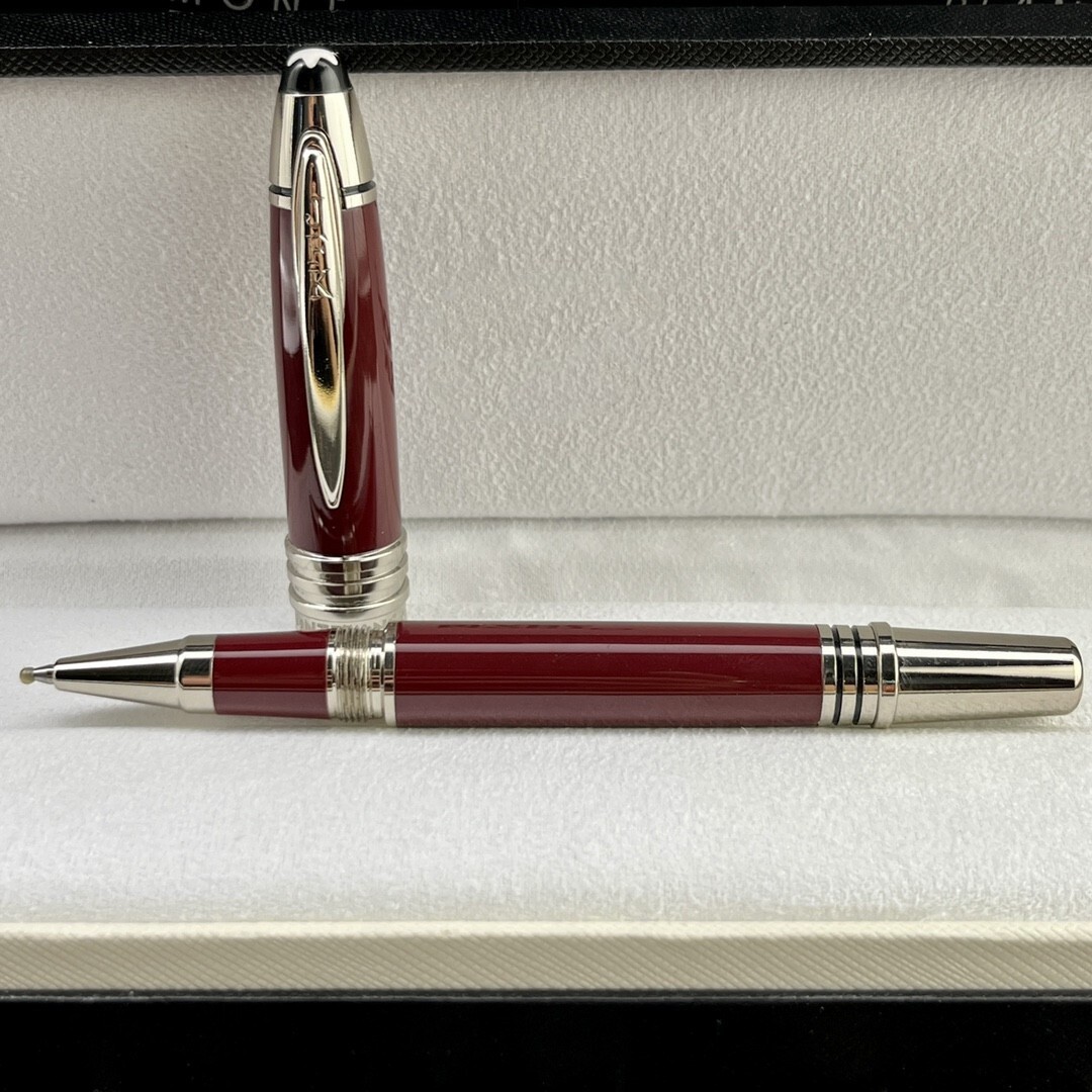 Deluxe Writers Series Deep Red Color 0.7mm Black ink Rollerball Pen No Box