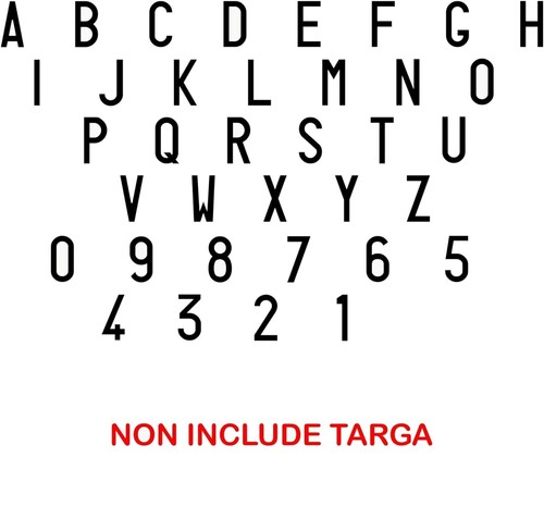 KIT 7 LETTERE NERE NUMERI ADESIVE ADESIVI PER TARGA RIPETITRICE RIMORCHI AUTO - Afbeelding 4 van 4