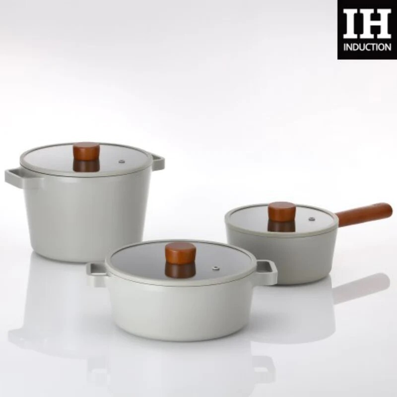 NEOFLAM FIKA 6pc Cookware Stockpot with Lid Set, Nonstick Ceramic Coating  Pot