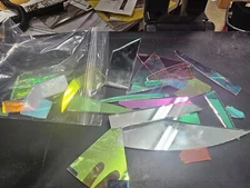 Blue Gold 33 coe assorted shape dichroic scrap pyrex glassblowing flameworking