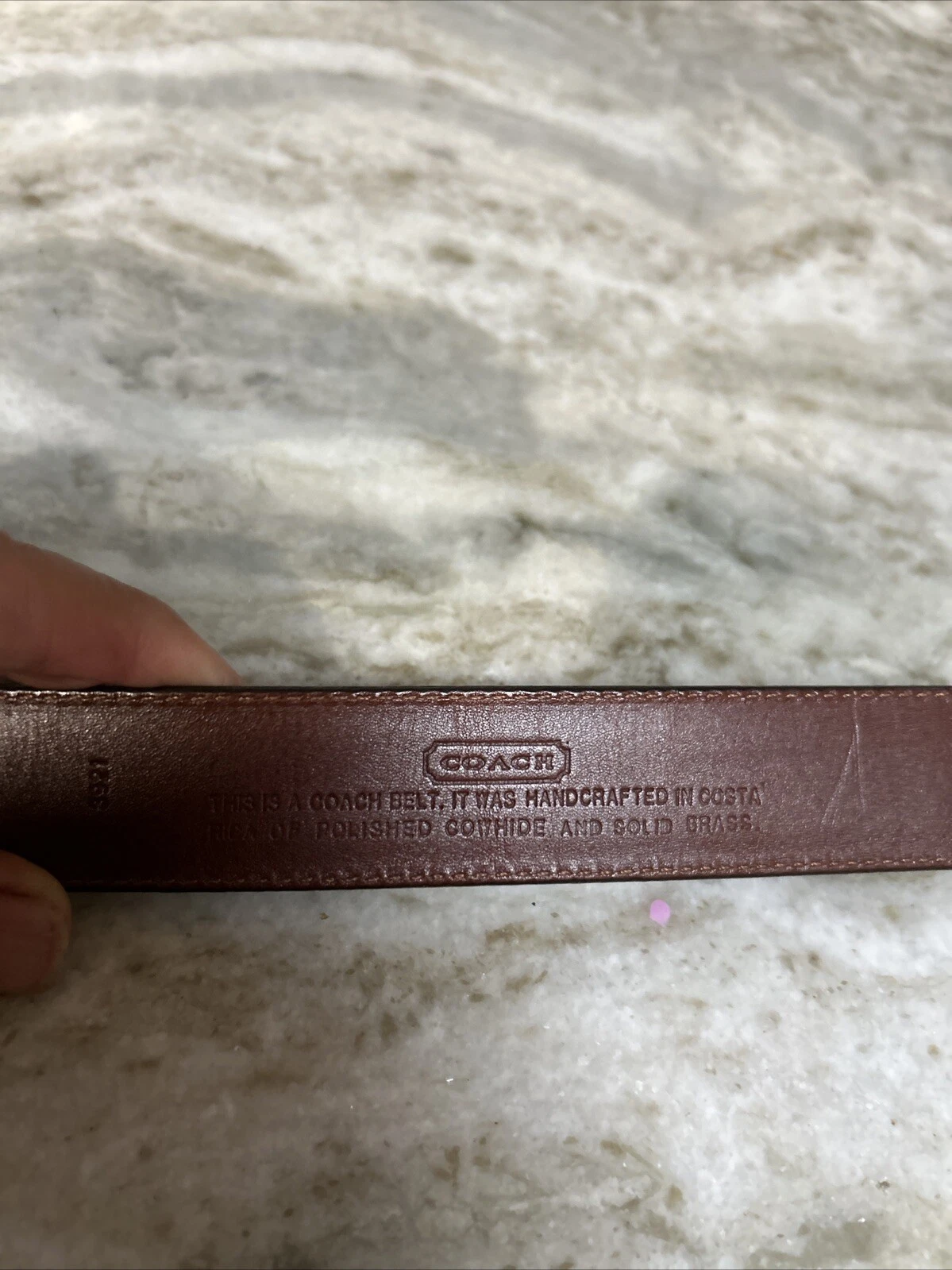 Cintura Coach 34 pelle bovina marrone 3921 fibbia ottone massiccio cintura elegante uomo