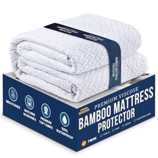 Waterproof Mattress Protector Size, Viscose Made from Bamboo Twin 1 White