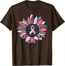 Sunflower Pink Breast Cancer Awareness Warrior Unisex T-Shirt