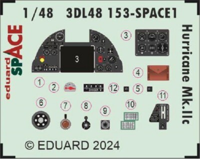 MW22 EDUARD 3DL48153 HURRICANE MK.IIC SPACE 1/48  3D DECAL for HOBBY BOSS