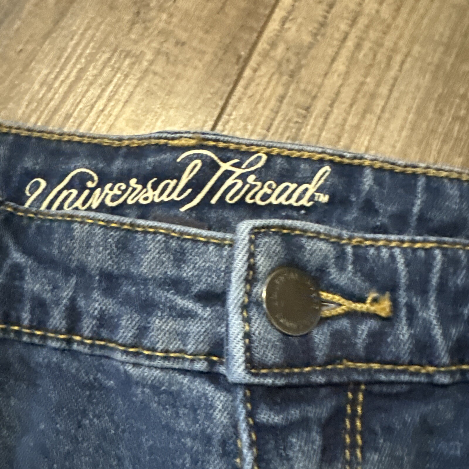 Universal Thread Patchwork Jeans 16 Frayed Kick B… - image 5