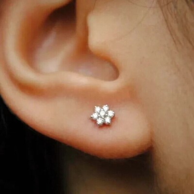 1.50Ct Round Cut Lab-Created Diamond Women Stud Earrings 14k White Gold Plated