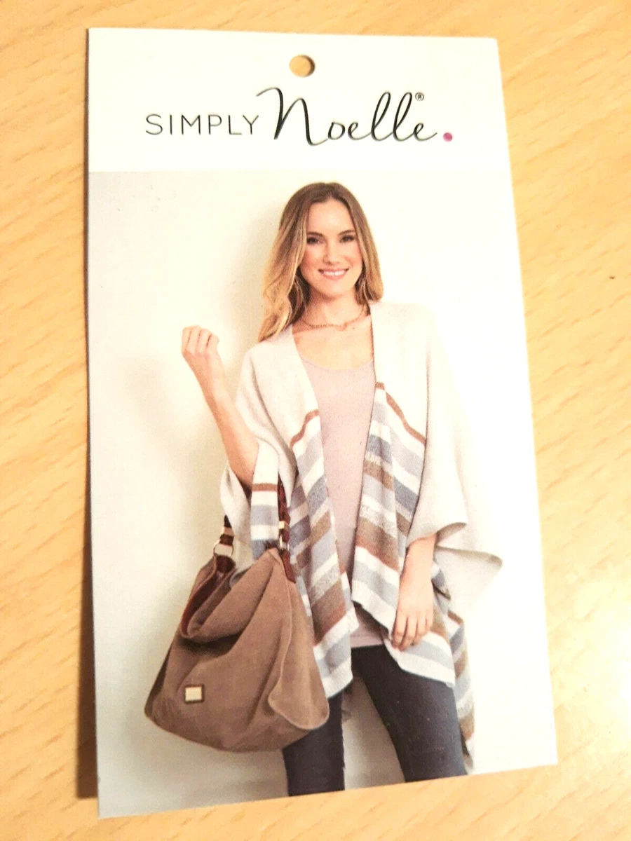 Simply Noelle SOFT Wrap Sweater 100 Acrylic in gray brown maroon variations