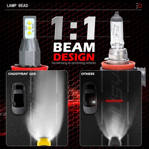 2 piezas bombillas antiniebla LED H11 H16 blancas 6000 k para Nissan Maxima 2016 2017 2018 - Imagen 6 de 11