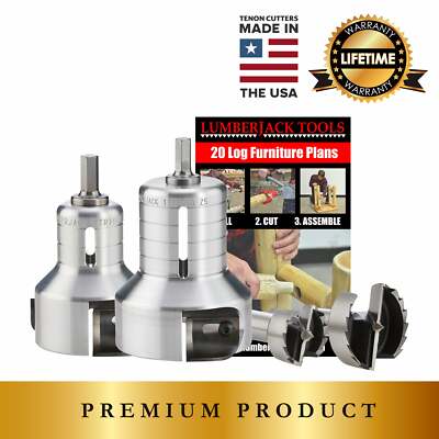 Lumberjack Tools 1'' & 2'' Pro Starter Kit PSK2 Log Furniture Tenon Cutter