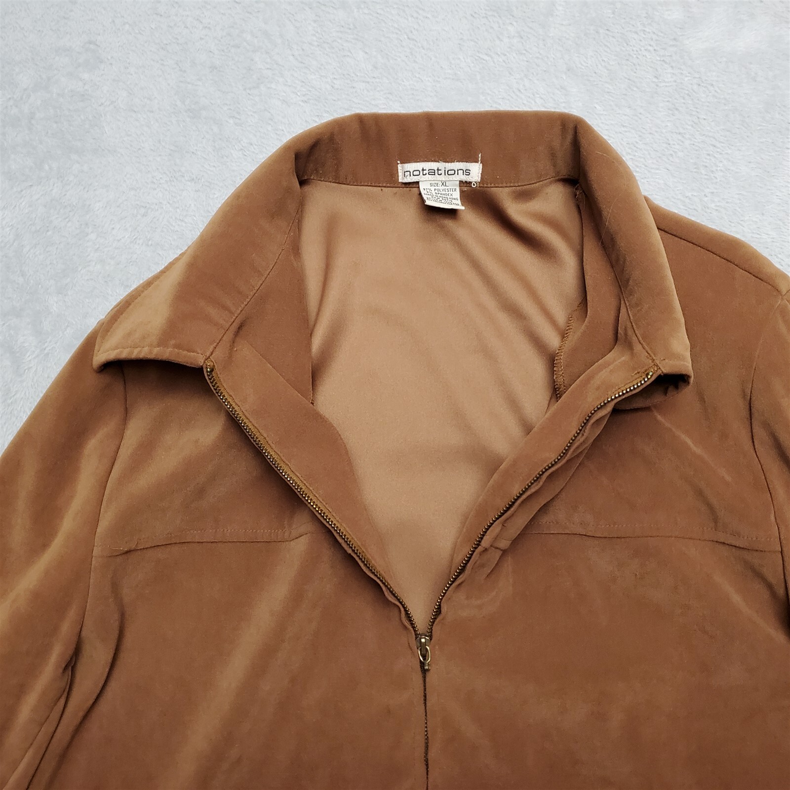 Notations Jacket Womens Extra Large Brown Full Zi… - image 6