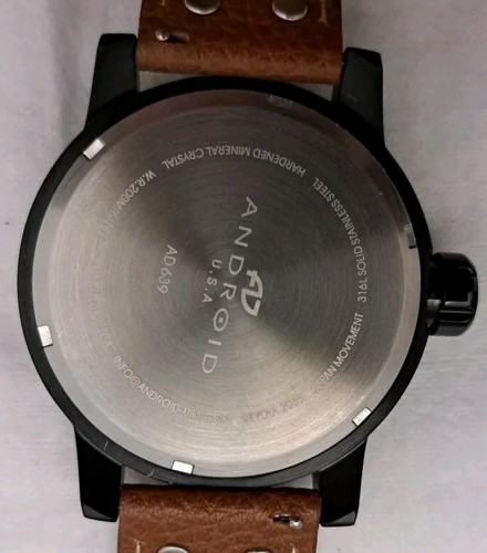 Android Antiforce Aragon AD639 Quartz Black IP Coating 45mm EX New Battery - Picture 7 of 12