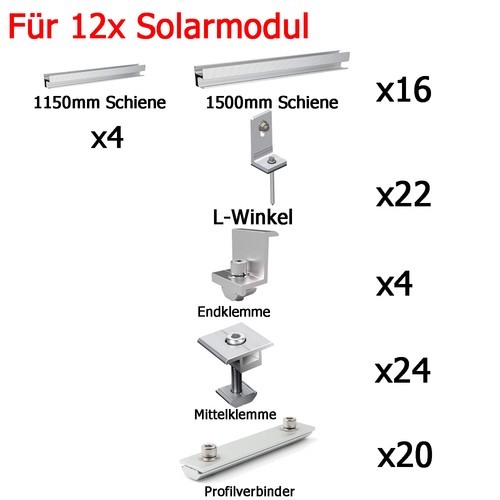 Profilo solare in alluminio guida di montaggio modulo solare tetto piano lamiera trapezoidale fissaggio DE - Foto 31 di 32