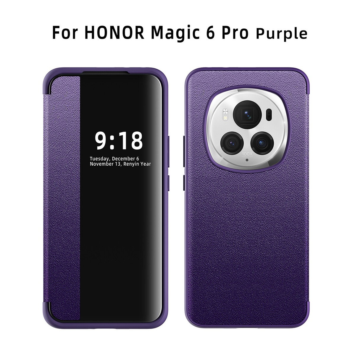 For Honor Magic6 Pro, Luxury Flip Leather Smart View Wallet