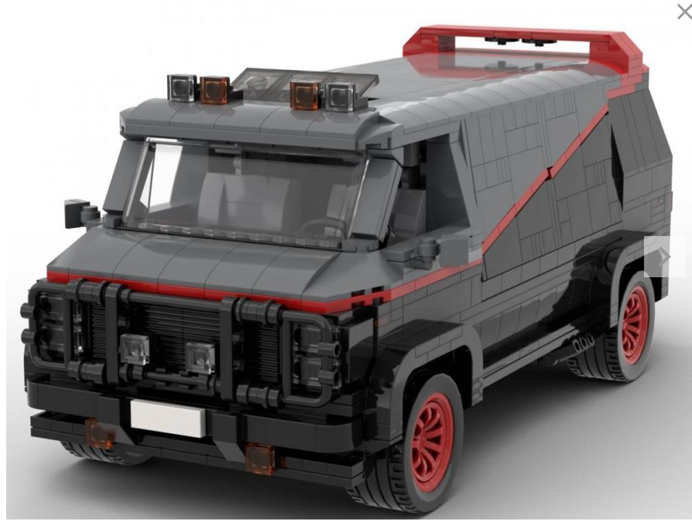 Le fourgon de l'Agence Tous Risques GMC Ventura en briques Lego MOC