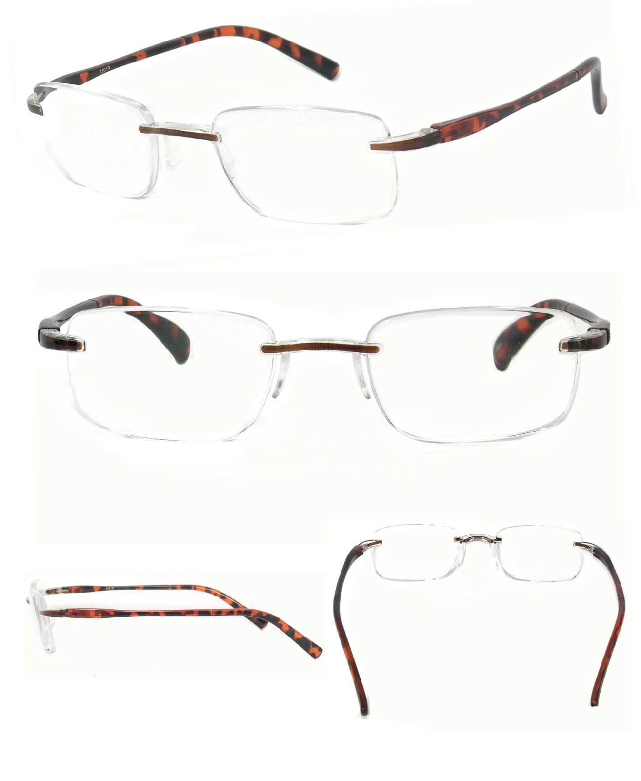 1 or 2 Pair Mens Fashion Rimless Square Full Lens Reading Glasses eBay