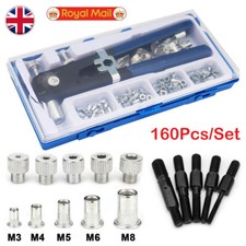 160X Threaded Nut Riveter Gun M3/M4/M5/M6/M8 Insert Kit Rivnut Nutsert Hand Tool