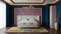 Bett Einzelschrank Schlafzimmer Stil Modern Grau Praktisch Komfortabel