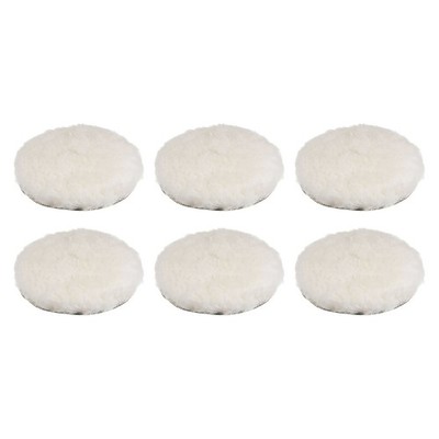 6pcs 7 Inch Wool Polishing Pad with Hook and Loop