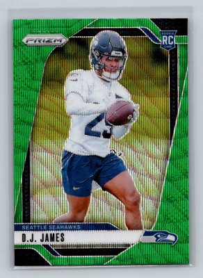 D.J. James 2024 Panini Prizm Green Wave #322 RC Seattle Seahawks