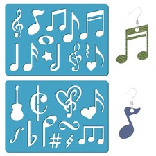 GORGECRAFT 2 Styles Musical Note Jewelry Shape Template 13x9cm,