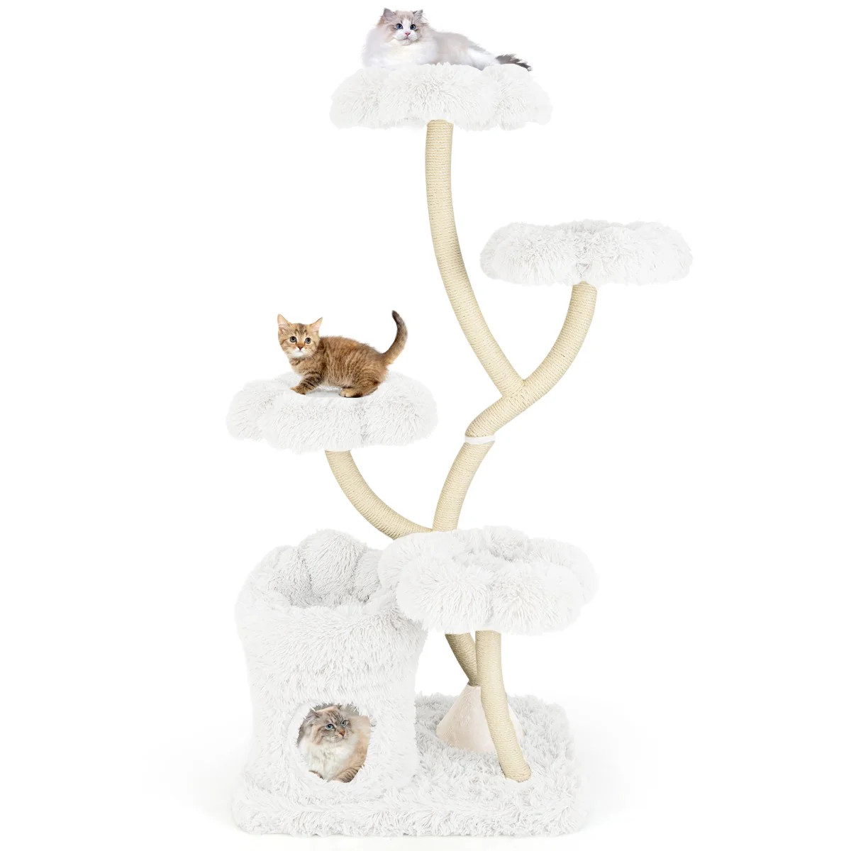 Arbre à chat 165 cm au design moderne pour le bien-être de votre animal de salon
