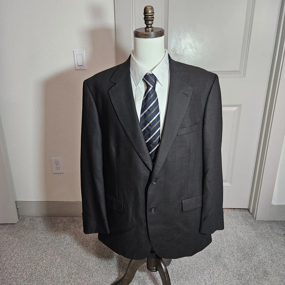 Roundtree & Yorke 46L 2 piezas Traje Blazer Hombres Pantalones de Lana 36 x 34 Marrón Foto 2 de 4
