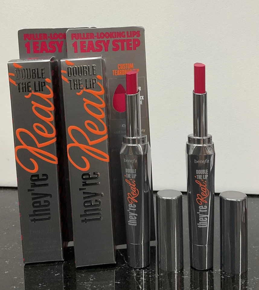 Benefit  Theyre Real! Double The Lip Lipstick & Liner Racy Raspberry  Lot Of 2 - Image 2 of 4