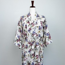 Vintage California Dynasty Floral Satin Long Robe