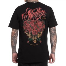 SULLEN CLOTHING LOVE ME NOT SKULL & ROSES TATTOO ART PREMIUM T-SHIRT