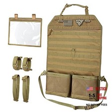 Car Seat Organizer, Molle Backseat Cover Organizer Protector with Sling Khaki