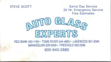 Auto Glass Experts Steve Scott NJ Freehold Lakewood Vintage Business Card