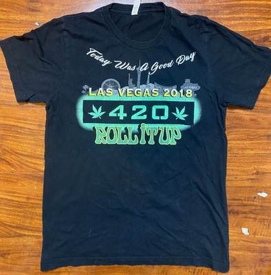 ICE CUBE,CYPRESS HILL, ROLL IT UP 420 Cannabis Las Vegas 2018 Double Sided Tee-M