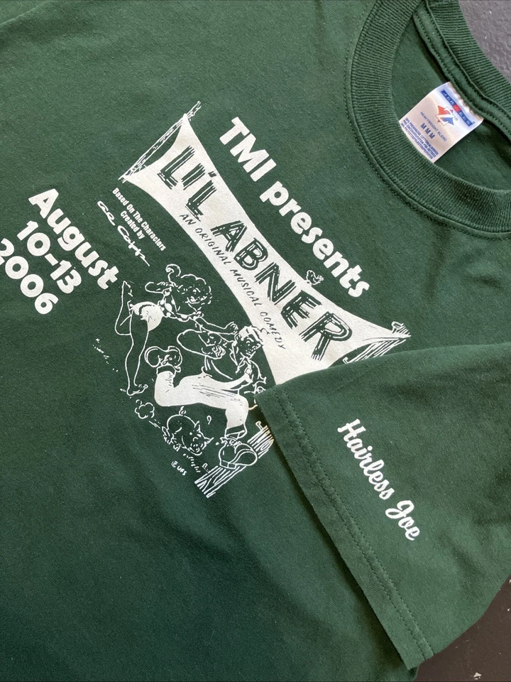 Camisa De Colección 2006 Lil Abner Comedia Musical Play Teenage Musicals Inc Verde M Foto 4 de 4
