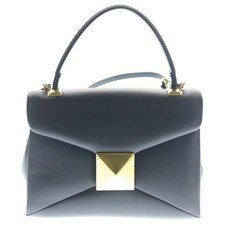 Valentino One Stud Rockstud Leather 2Way Handbag Shoulder Bag Gold Hardware