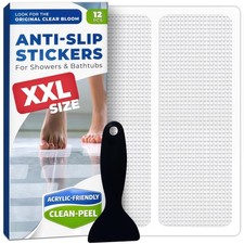 XXL Anti Slip Shower Stickers 12 PCS, Invisible Non-Slip Shower Strips for Ad...