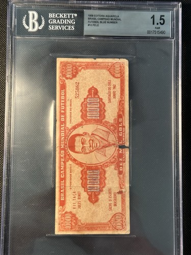 1962 PELE Brasil Campeao Mundial De Futebol 10,000 Beckett POP 1