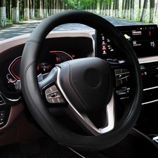 Cubierta del volante del coche HOTOR - Tamaño estándar [14,5"-15"], negra
