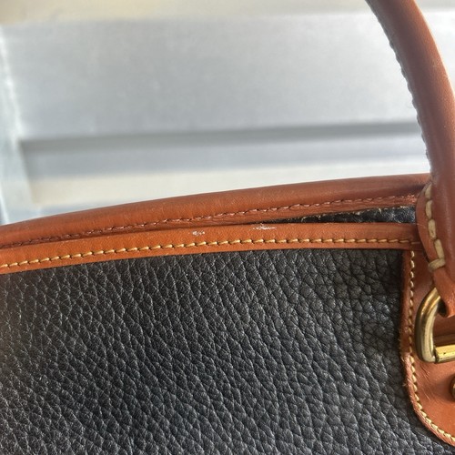 Vintage 1990's Dooney & Bourke All Weather Leather Navy Carrier Satchel Bag - Picture 7 of 7