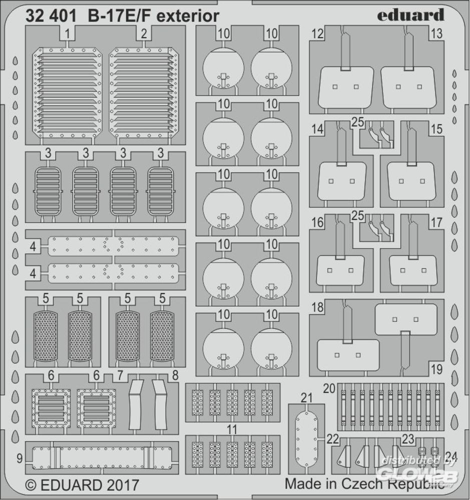 Eduard Accessories: B-17E/F exterior for HKM in 1:32 [3932401]