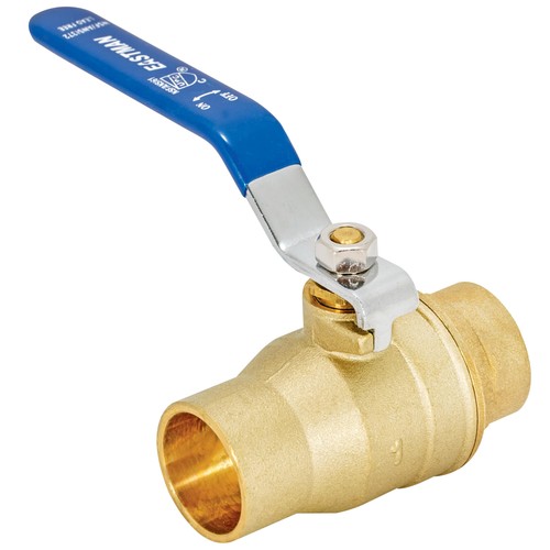 Eastman Heavy Duty Full Port Brass Ball Valve, 1 in Sweat x 1 in Sweat Connec...