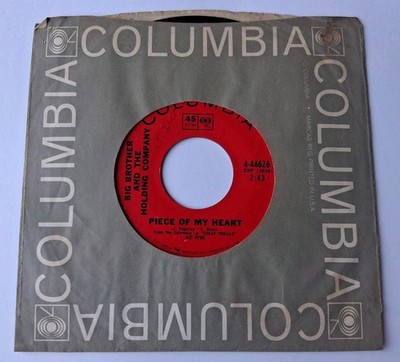 Big Brother & The Holding Company - Piece Of My Heart Vinyl 45 - 1968 Columbia