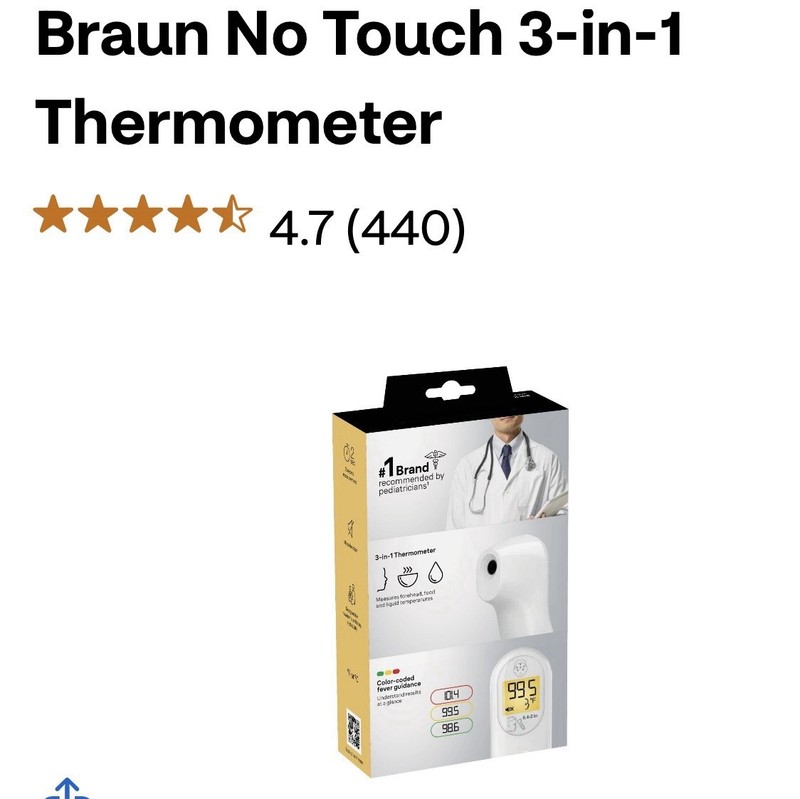 Braun Sensian 4 BNT100US 3-in-1 Thermometer No Touch. Brand New In Box. Sealed