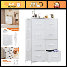 8-Drawer Fabric Storage Tower Organizer Unit for Bedroom Living Room - Steel F