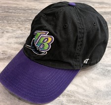 Tampa Bay Devil Rays Hat Strapback 47 Brand Clean Up Black Purple Cooperstown