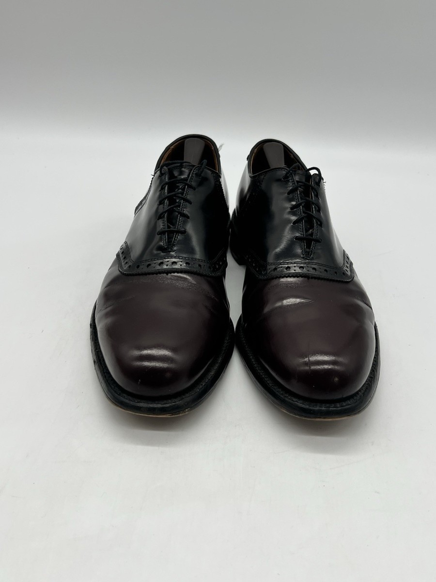 Vintage Allen Edmonds Polo Men Sz 11D Burgundy Black Leather  display picture 2