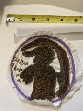 5. Handmade Embroidered Patch. Halloween The Grim Reaper. 5x5 Green/Brown/purple