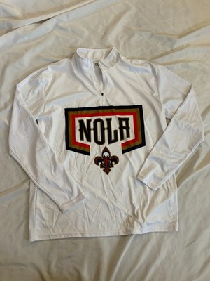 New Orleans Pelicans-1/4 Zip White NOLA Lightweight Pullover Size XL White
