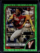 2023 Topps World Baseball Classic Ronald Acuna Jr. Green Sparkle Foil #/75