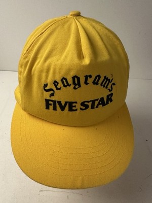 Vintage Seagrams Five Star Yellow Hat Cap Whiskey Promo Toronto Distributor 80s