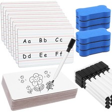18 Pack Dry Erase Lapboards with Lines 6 x 9 inch Double Sided White Boards w...
